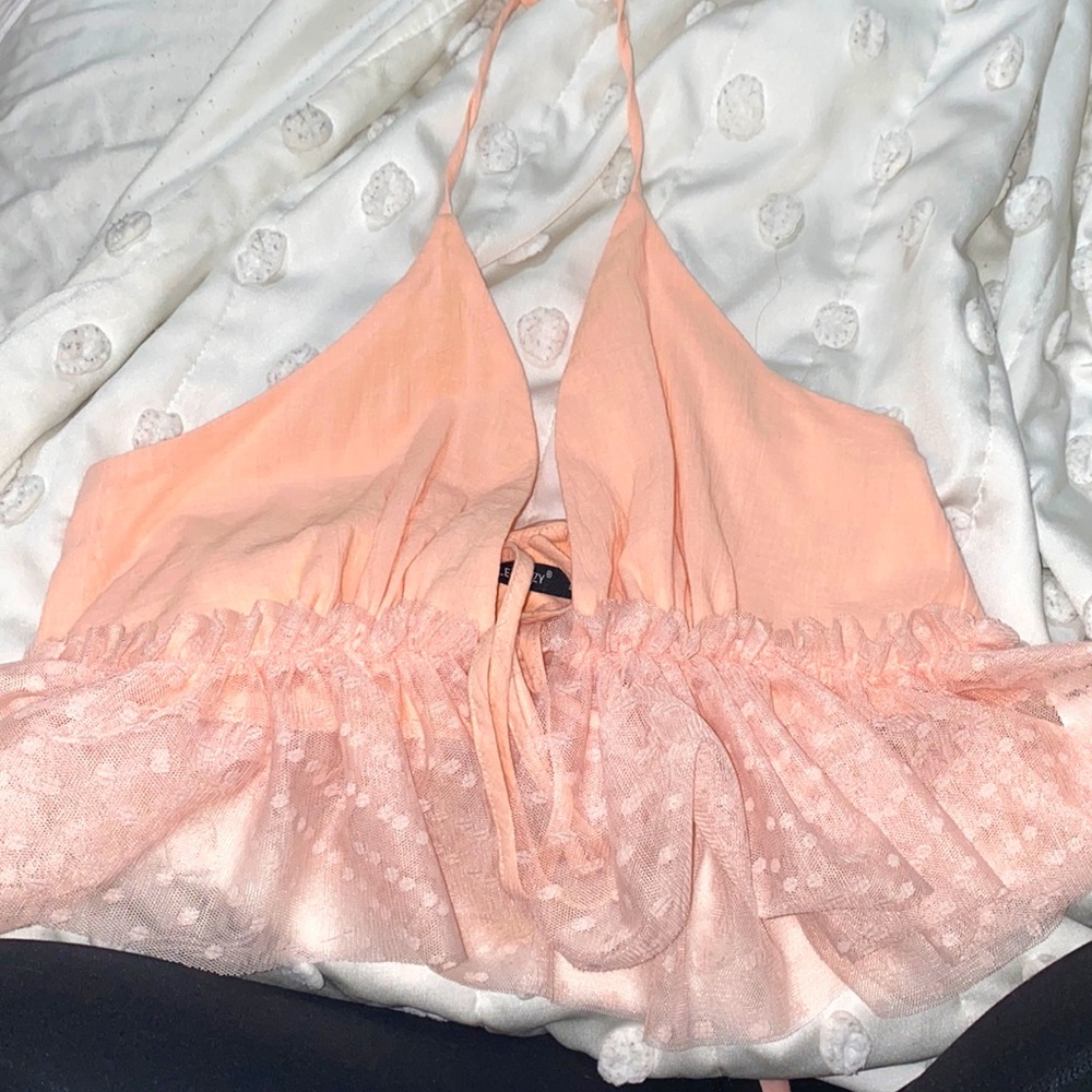 double crazy front tie top